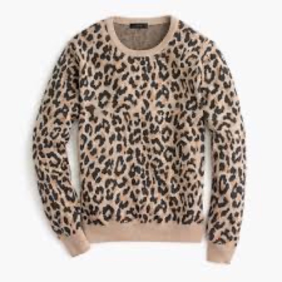 J Crew Merino Leopard Sweater - Picture 2 of 6